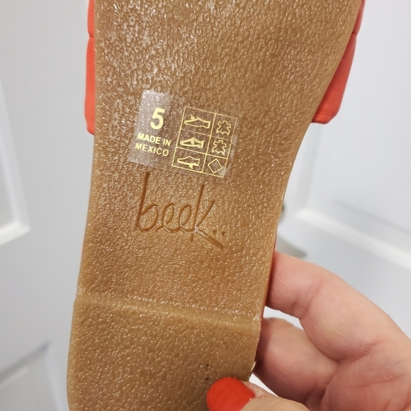 Beek Sugarbird Leather Slides Size 5, colorful, stylish, chic, beach - Picture 4 of 11